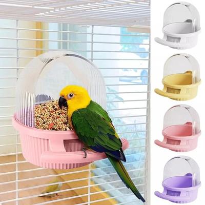 Tragbarer Spenderkäfig Vogelfutterspender Kunststoff Eichhörnchen-sicherer Vogelfutterspender Becher Langlebiger hängender Vogelkäfig Futterspender