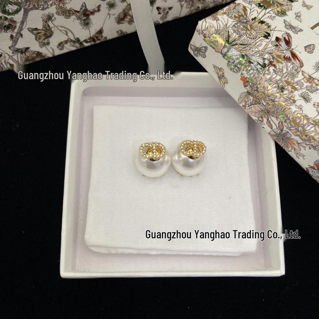 Seiko D-jia CD Pearl & Diamond Stud Earrings: Women's Versatile Fashion Two-in-One Style