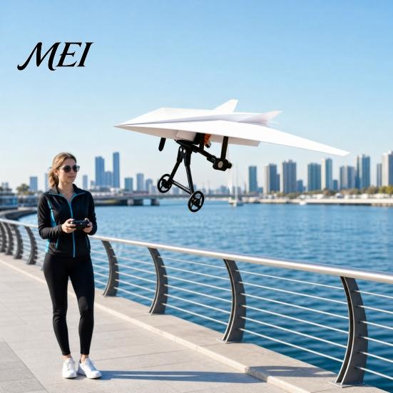 Beginner Friendly RC Airplane Launcher Paper DIY Kit, Remote Control Plane Electric Module with Gyro Toy Stabilizer, Dual Propellers, Aircraft