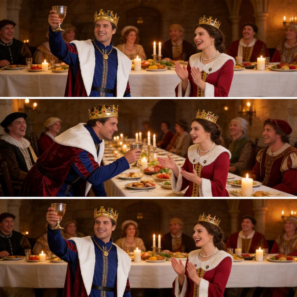 European Fantasy King Queen Cosplay Costumes Set With Polyester Fabric For Holiday Role Play