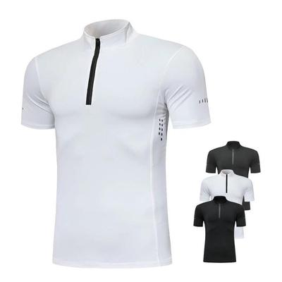 Men's Quick-Dry Half-Zip Fitness T-shirt - Summer Short Sleeve Running Top