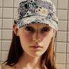 Poesiedame FLORAL APPLIQUE CAMP CAP