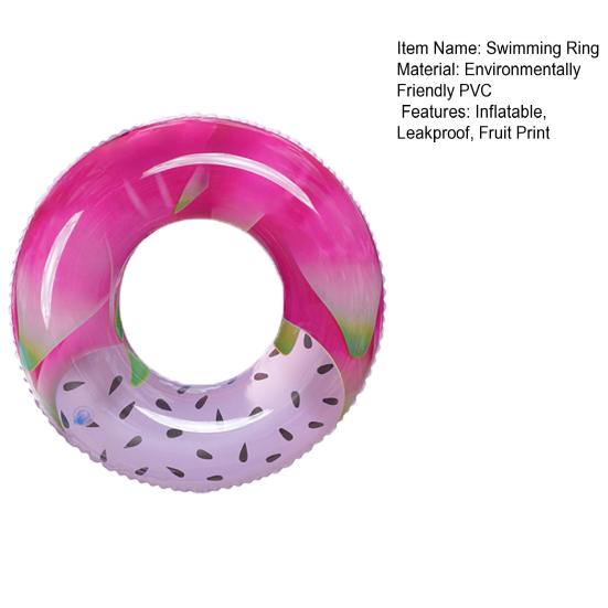 Summer Fruit Print Swim Ring Kids Adults Inflatable Leakproof Thickened PVC Swimming Ring Outdoor Pool Beach Party Float Tube
