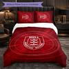 Hull KR Pattern Microfiber 3Pcs Bedding Set Decor Duvet Cover Set For Bedroom Home Use