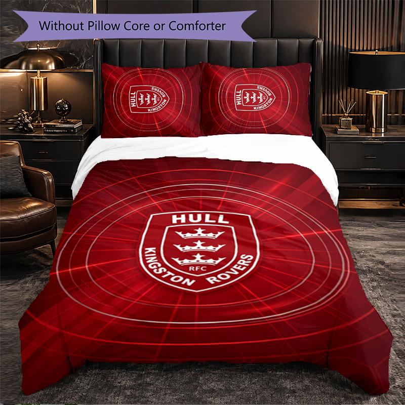 Hull KR Pattern Microfiber 3Pcs Bedding Set Decor Duvet Cover Set For Bedroom Home Use