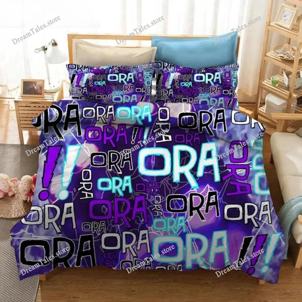 Exquisite 3D Anime JoJo Bizarre Adventure Jotaro Kujo Print Bedding Set Duvet Cover Comforter Bed Youth Kids Girls Boys Gift