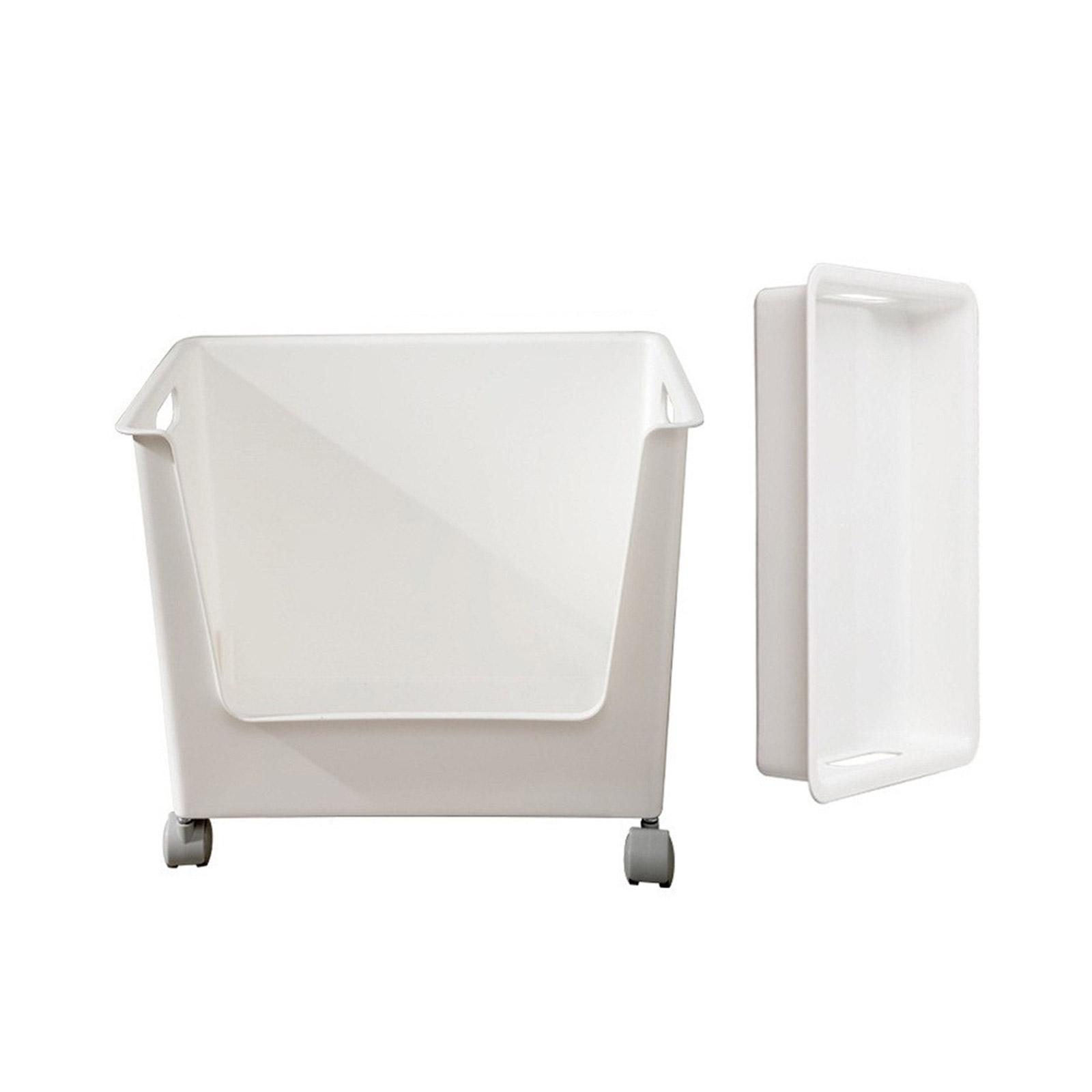 Multipurpose Storage Crate With Casters Convenient Plastic Storage Case with Roller for Easy Access and Organization белый