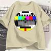 No Signal Tv Test Card Unisexs T Shirt Funny Tees Short Sleeve Crew Neck TShirts Cotton Plus Size Clothing