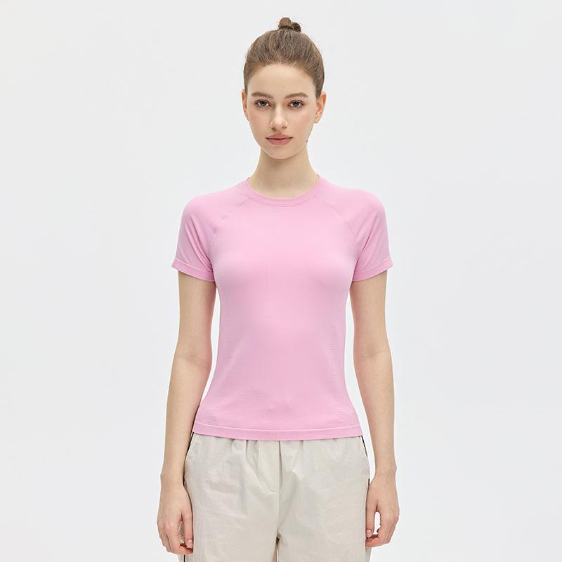

Women s Moisture-Wicking Sportswear: Lightweight Summer Yoga Top, Quick-Dry, Waist-Cinching Fitness Tee, Short-Sleeve for Running. Extra Large