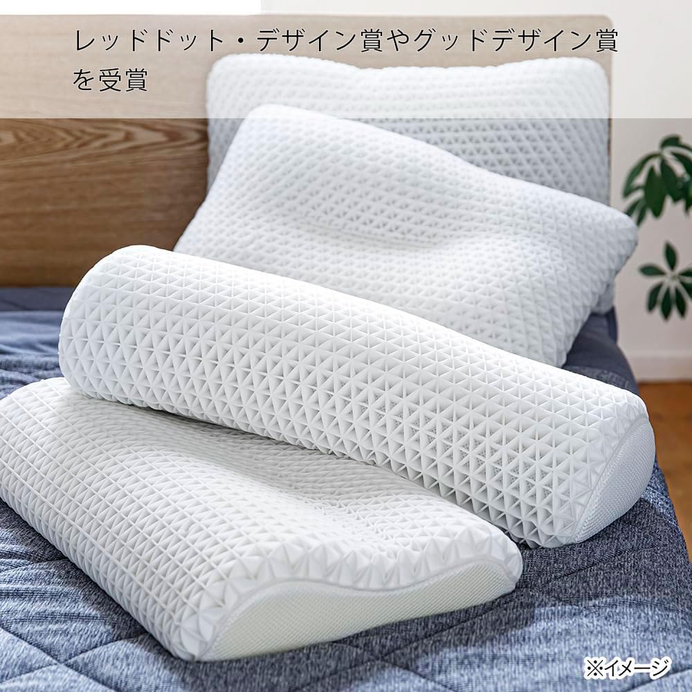 Cainz Moffle Fit Elastic Soft Pillow, White, 40x60cm, Medium Height, Washable Cover Only, Breathable, Cooling, and Stuffy-Resistant, Good Design