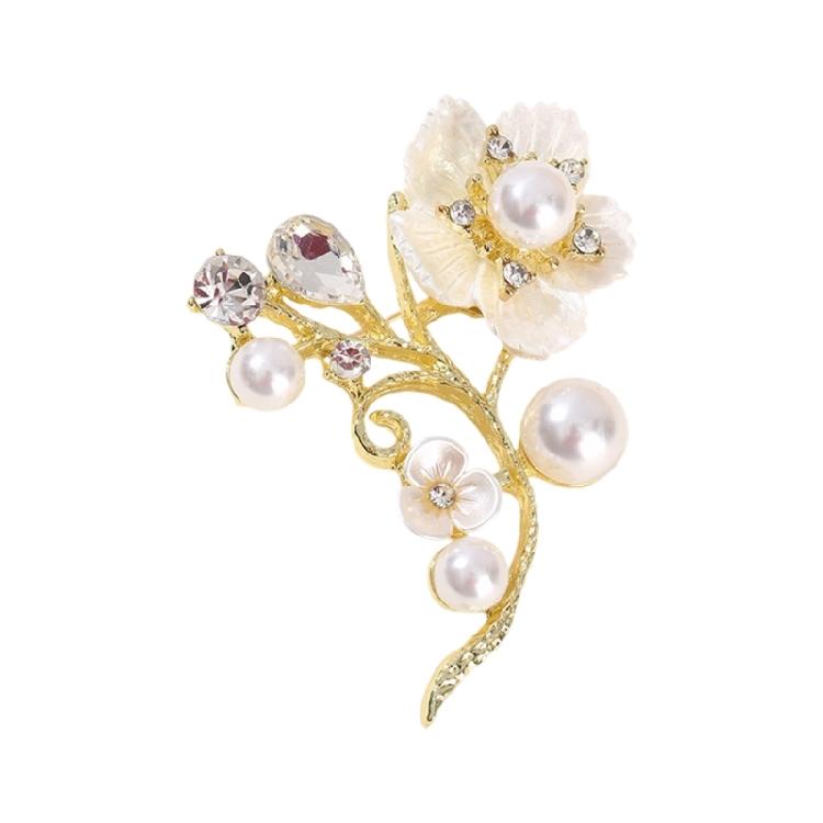 Versatile Crystal Flower Brooch Adjustable Fastener Stylish Corsage Pin Accessory For Formal Wear Casual Outfits