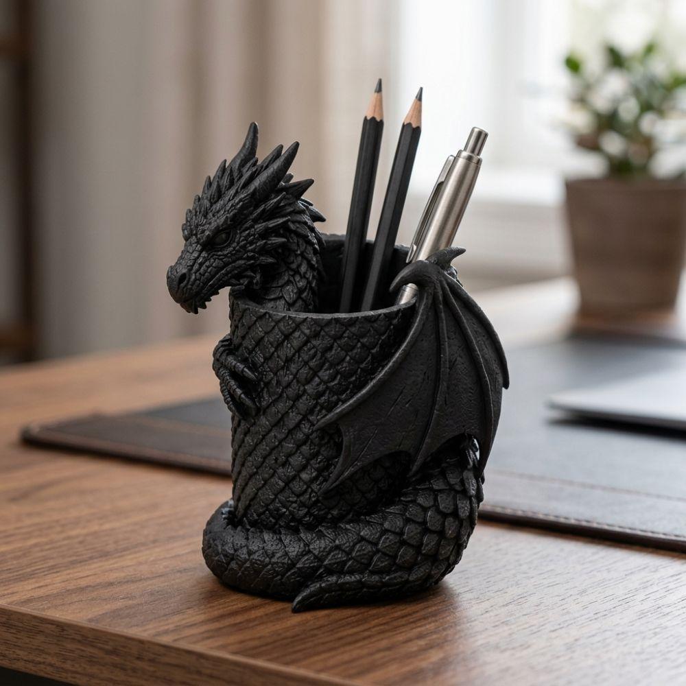 3D Printed Dragon Head Storage Holder Fantasy Dragon Makeup Brush Box Desk Organizer School Desk