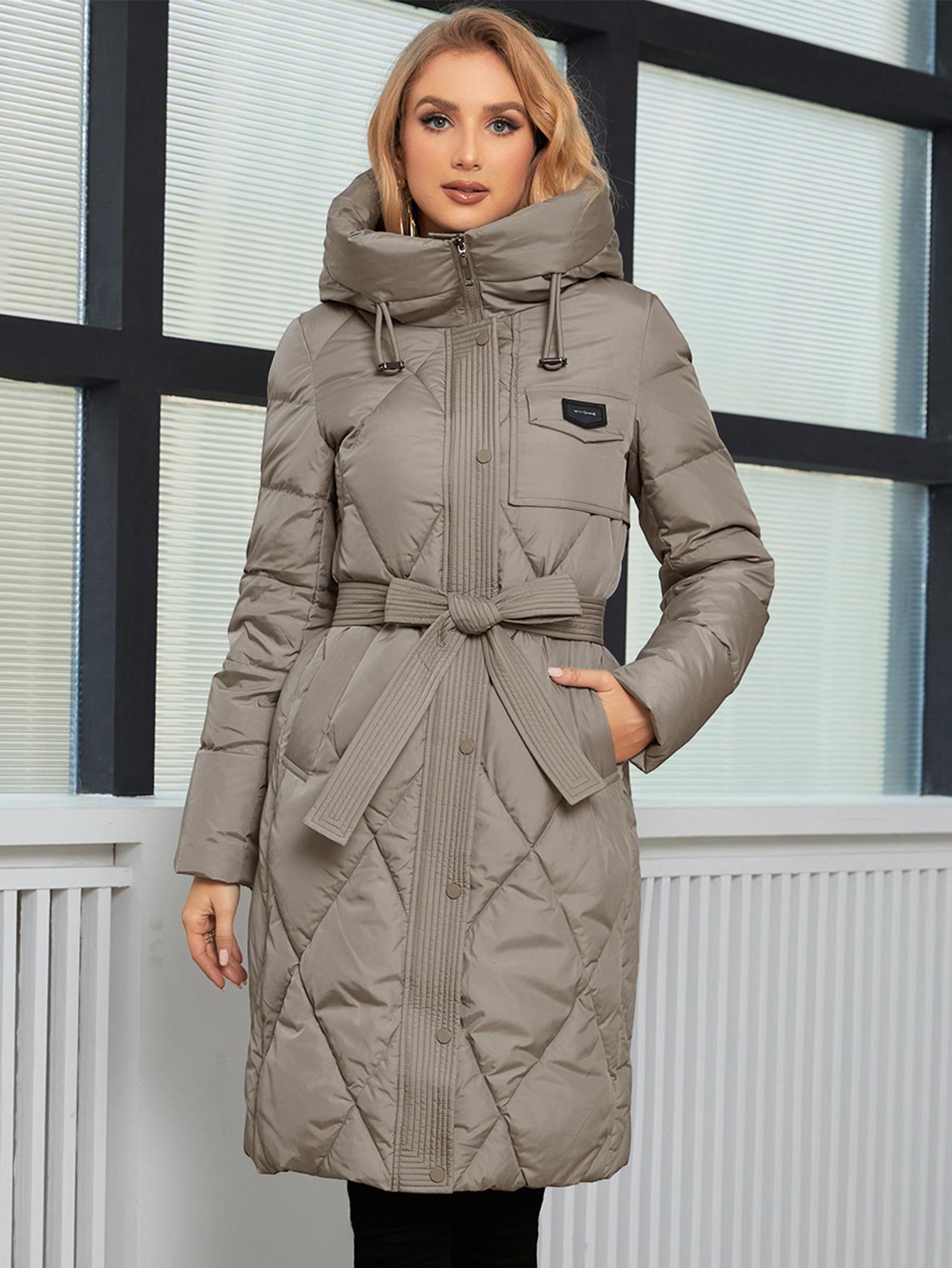 

Cinemore Женская зимняя куртка, модная, длинная, с большим карманом, пальто, женская брендовая, высококачественная, ветрозащитная, теплая, пуховая куртка 83516 S хаки