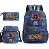 Dragon Ball Z Printed Backpack Set 3-Piece Casual School Bag For Boys And Girls Youth With Pencil Case Shoulder Bag