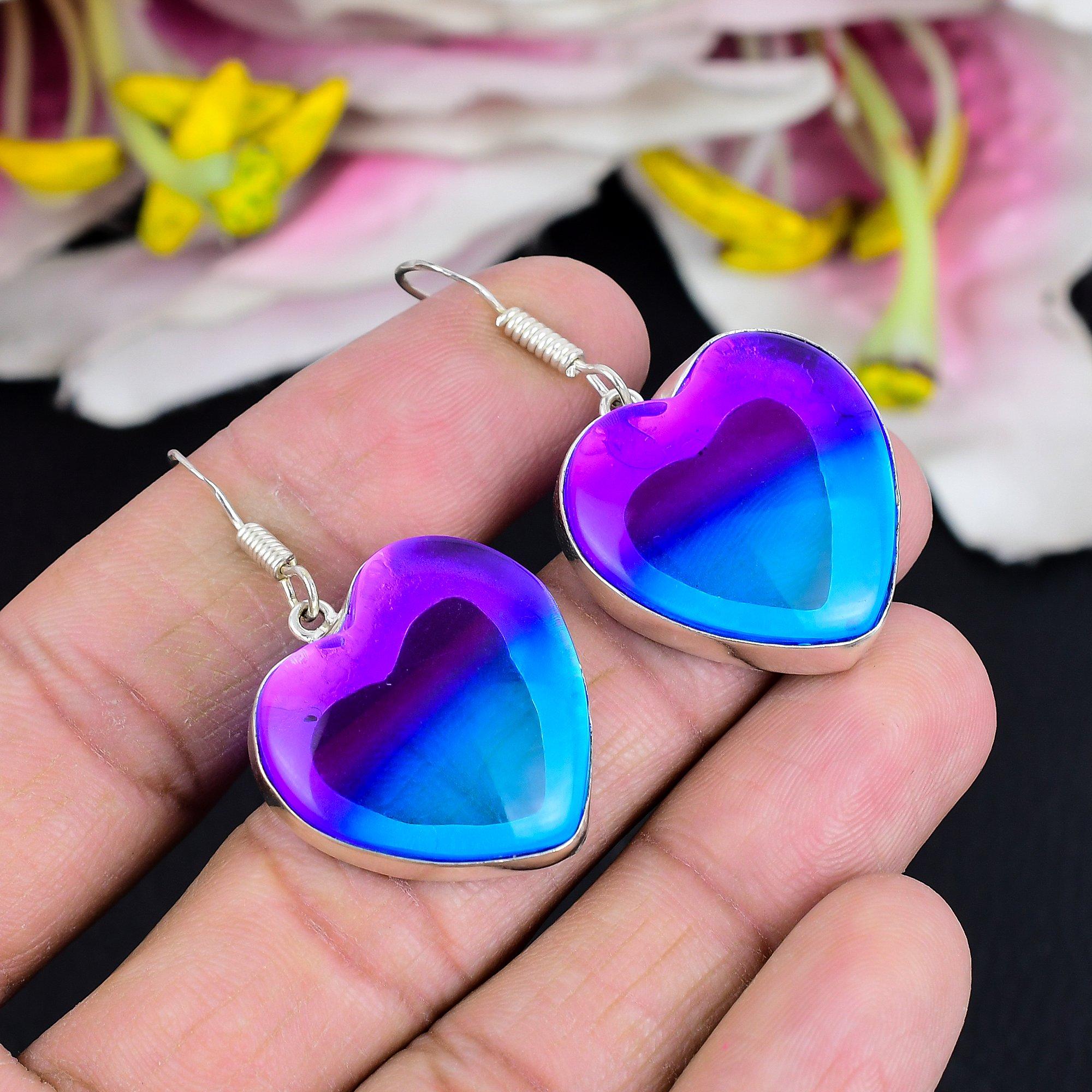 

Bi-Color Tourmaline Gemstone 925 Sterling Silver Jewelry Earring 1.85 KG-1793