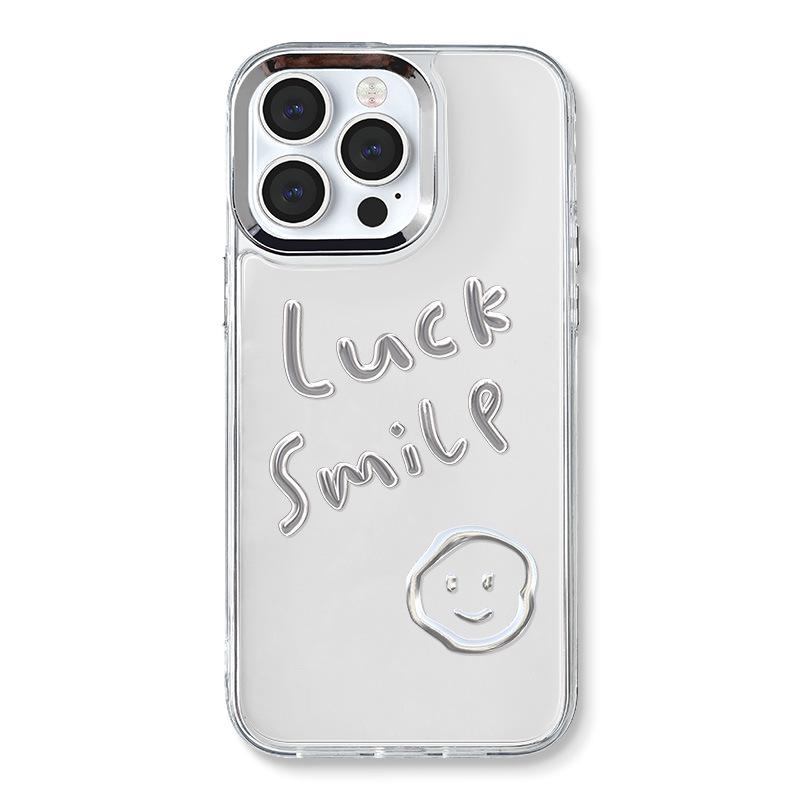 

Zhitai 3-in-1 Mirror Case for iPhone 15/14 Pro/12 - Smiley Face Design, Compatible with Apple 16 Pro Max iPhone16 Plus