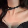Girocollo in Pelle PU Nera per Donna Uomo Cool Punk Gotico Choker con Borchie Biker Girocollo in Pelle PU Collare Borchiato Collana Rock