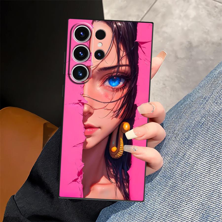 

Black Soft Phone Cover Case for Samsung Galaxy S25 Edge S21 FE S24 Plus S20 S23 Ultra One Picec Nico Robin Nami Galaxy S22+ 5G