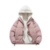 Fake Two-piece Cotton-padded Jacket Men's Winter Trend Hooded Cotton-padded Jacket Loose Couple Lamb Wool Cotton-padded Jacket