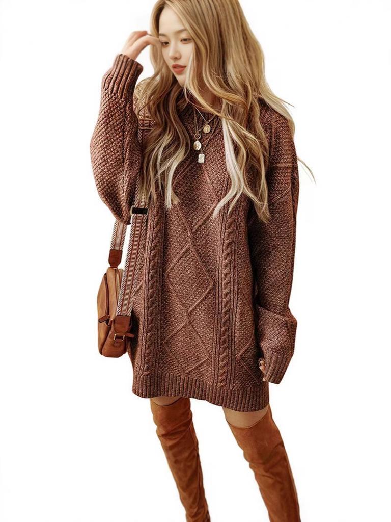 New Arrivals Women's Fashion Loose Lazy Style Sweater Dress