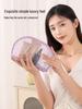 Mesh Flocked Heart Tote: Large, Washable, Transparent Handheld Makeup & Storage Bag
