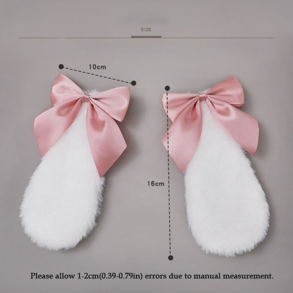 Plush Lolita Hairclips Soft Cosplay Headwear Kawaii Bunny Ears Hairpin  Party Wear