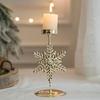 Iron Candle Holder Stand with Christmas Flower Star Snowflake Elk Tree Pattern Candlestick for Home Tabletop Decoration