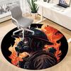 1pc Firefighter Flames Office Round Area Rug,  Mat Suitable ForOffice, Under Office Chairs Bedroom Living Room Home Decor, Room Deco