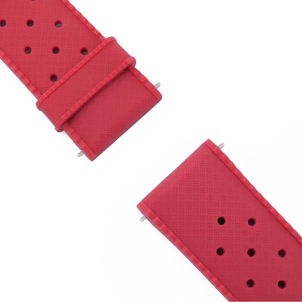 ERBORD Universal Silicone Strap 22mm, Tropic, Red / Black Buckle