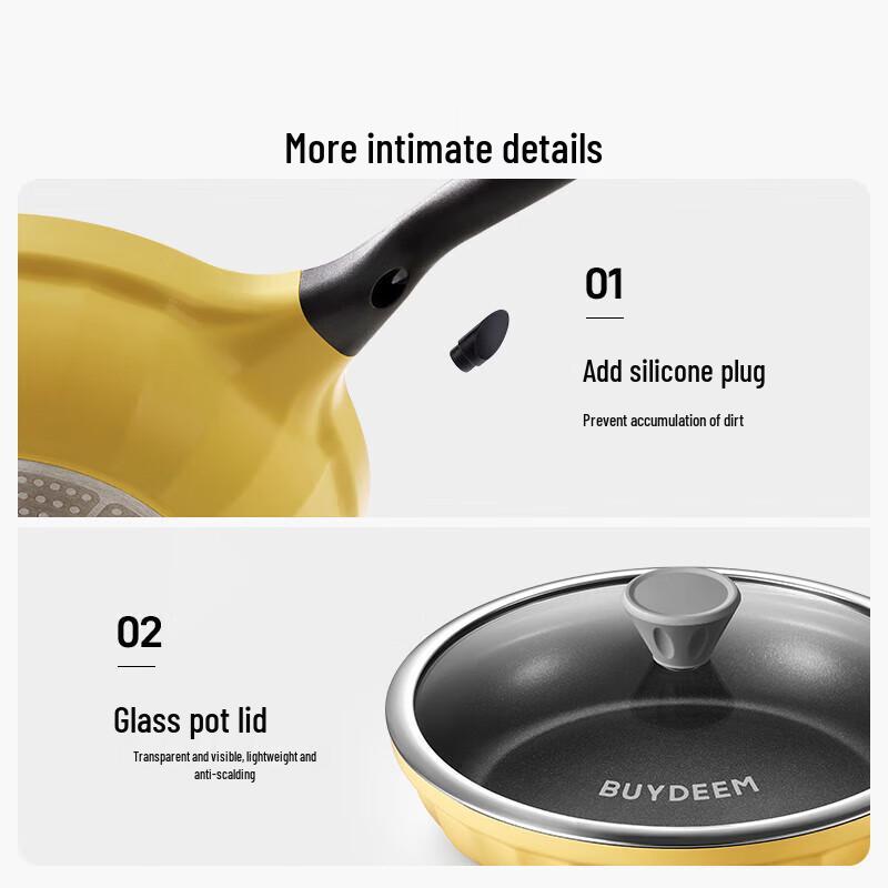 Buydeem 30cm Non-Stick Aluminum Alloy Multi-Purpose Wok CN plug (adapter included)