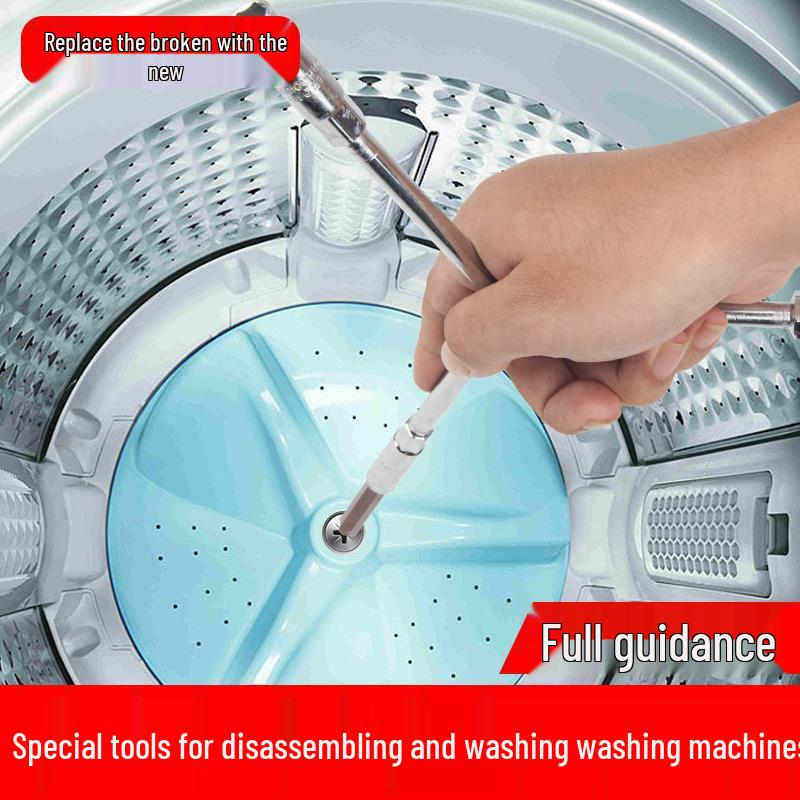 Three-Pronged Multi-Functional Screwdriver & Wrench for Washing Machine Disassembly and Repair