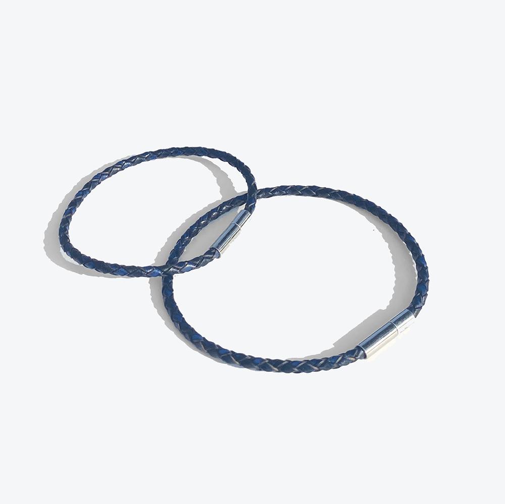 Rush Off Casual Leather Bracelet - Navy