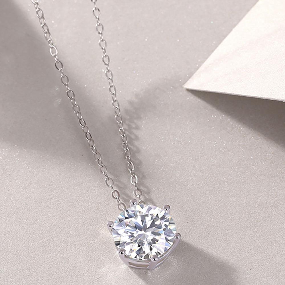 M-JAJA Moissanite Pendant Necklace 1/2/3ct Diamond Necklace S925 Silver Clavicle Chain for Women 18K Gold Plated Trendy Jewelry