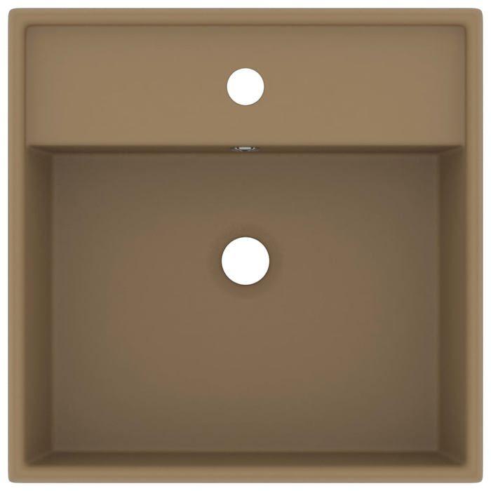 VidaXL Lavabo Carré de Luxe à Trop-plein Vasque à Poser de Toilette Lave-mains de Salle de Bain Salle Cosmétique Maison 146952