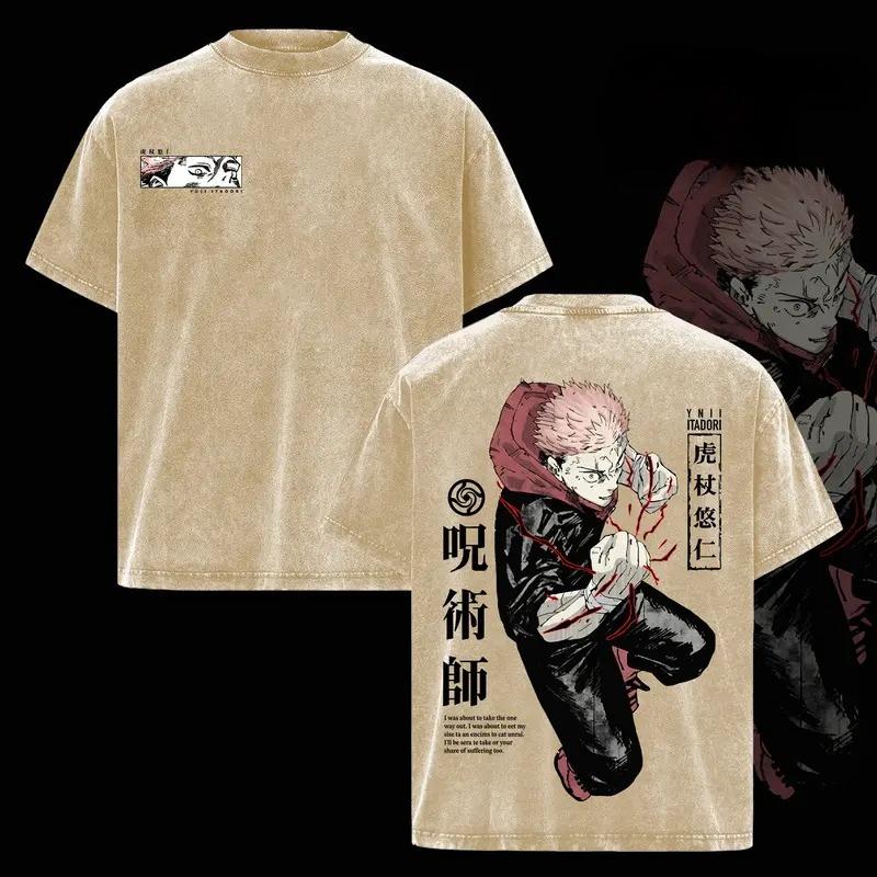 

Аніме Jujutsu Kaisen Ітадорі Юдзі Графічна футболка Чоловіча з коротким рукавом Одяг Повсякденна бавовняна футболка Прана футболка Топи Harajuku M коричневий