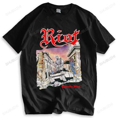 Riot Thundersteel Černé tričko Značka Bavlna Dropshipping letní tričko plus size Vysoká kvalita Umělecký styl Tričko