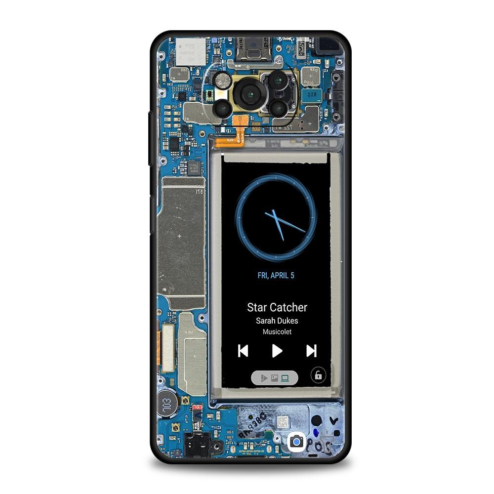 Main Circuit Board Pattern Phone Case for Xiaomi Poco F7 F6 F5 F4 F3 X6 X5 X4 X3 NFC F7 Ultra M4 C51 C55 GT 5G Soft TPU Cover