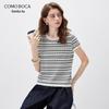 Women's Silk Blend Jacquard Knit Short-Sleeve T-Shirt