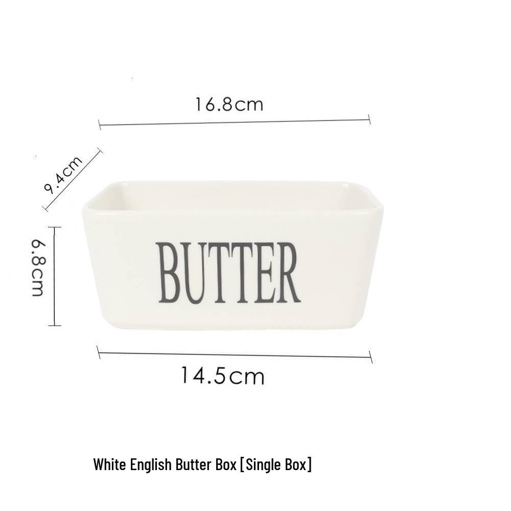 Nordic Ceramic Butter Dish with Knife - European Design
