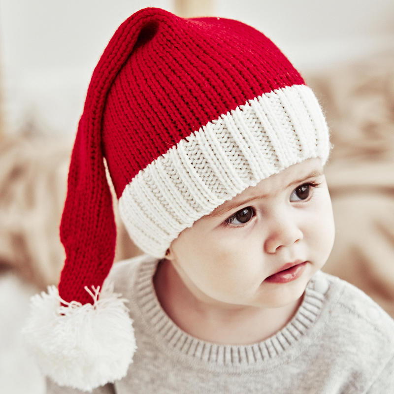 Cute Women Winter Hat Christmas Family Kids Adults Santa's Knit Soft Beanie Skull Cap for Christmas Party Supply