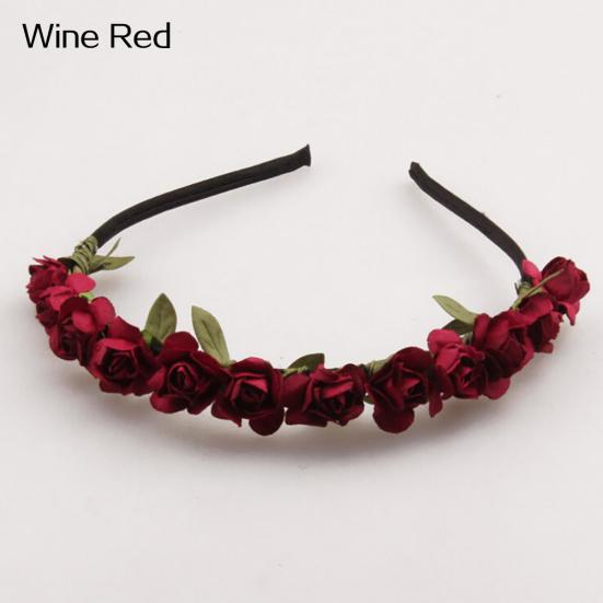 Rose Flower Headband Festival Wedding Garland Summer Beach Boho Floral Hairband