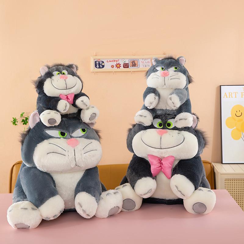 Cat Plush Toy With Bowtie Cartoon Stuffed Animal For Kids Birthday Gift