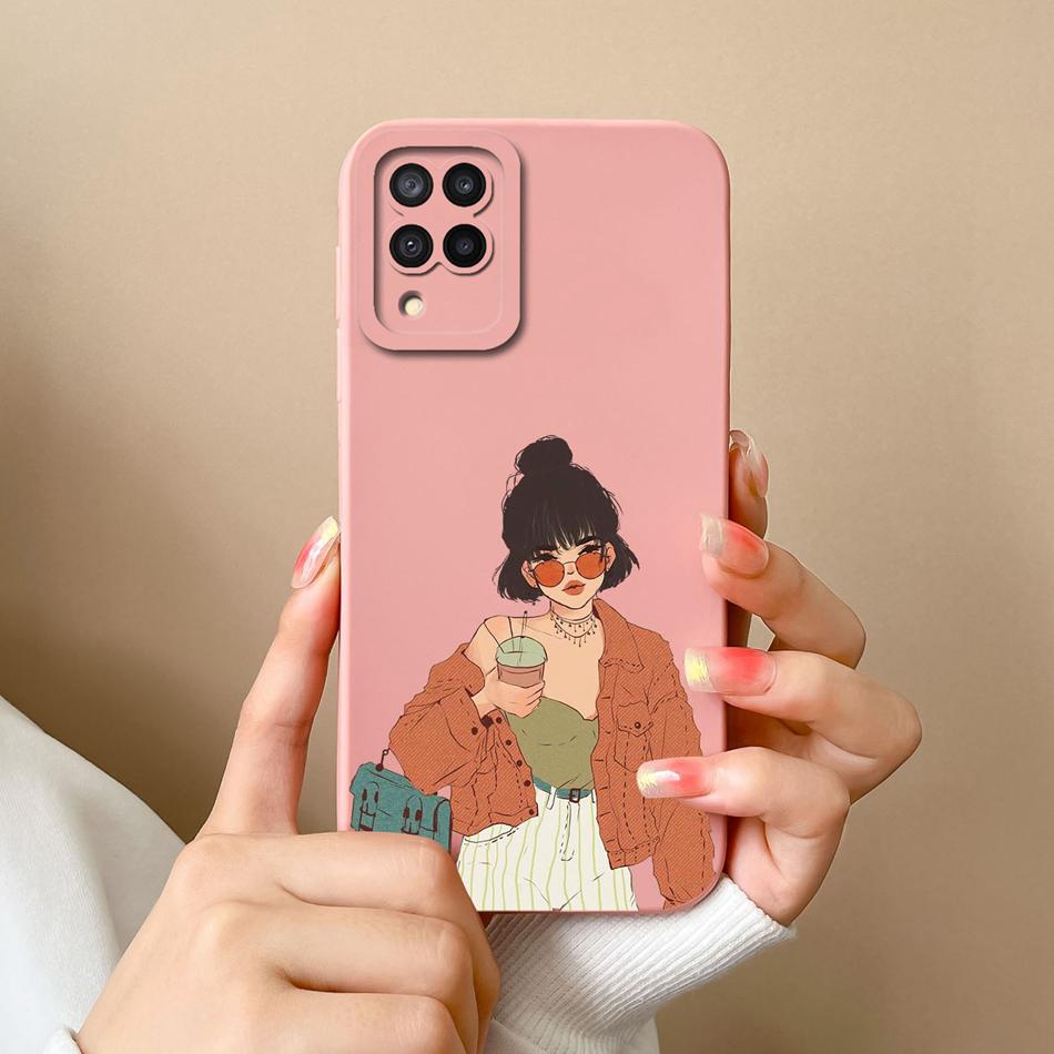 For Samsung Galaxy A12 M12 F12 Phone Case Cartoon Liquid Silicone Full Protection Anti Drop Cover For Samsung A 12 M 12 Bumper