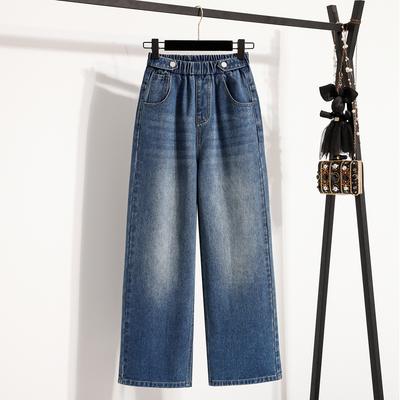 DIMANAF 2025 Plus Size Autumn Women Jeans Pants Denim Female Elastic Basic Blue High Waist Trousers Oversize Fashion New Pants 5XL