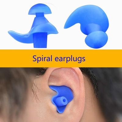Tapones para los oídos a prueba de polvo, resistentes al agua, en espiral, de silicona suave, ambiental, en caja, accesorios para deportes acuáticos, 1 par
