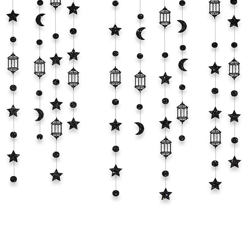 DIY Heimdeko Eid Mubarak Banner Ornamente Ramadan Kareem Hängegirlande Islam Muslim Hängender Streamer Zugflagge