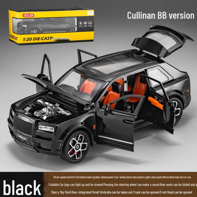 

1:20 Rolls Royce Cullinan BB Модель из сплава с зонтиком - Украшение игрушечной машинки для мальчиков чёрный
