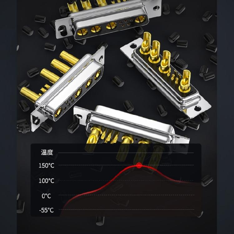 Mixed D-Sub Connector 30Amp - 9W4 Male/Female 5+4 Pin Power Mixed Contact PCB Mount Lock for Stability