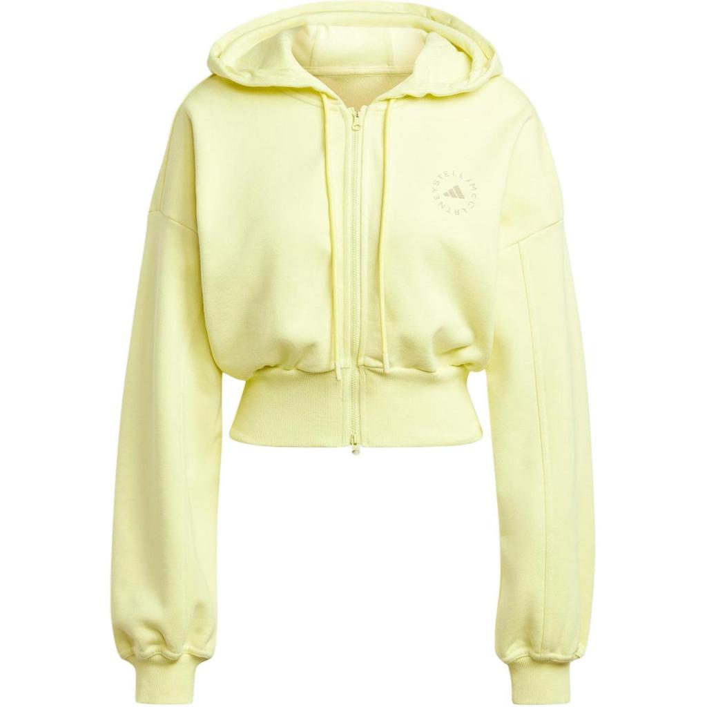 Adidas X Stella McCartney Collaboration Sportswear Cropped Hoodie Solid Logo Sports Jacket Women hoodies Pink Yellow IN3636