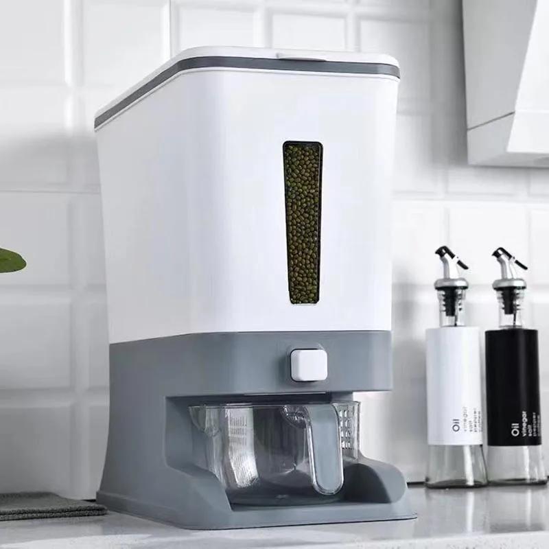 

10KG Large Capacity Rice Bucket Sealed Rice Box Kitchen Insect-proof And Moisture-proof Grain Container Grain and Cereal Storage Box сірий